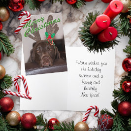 Drowsy kersthond die Glitter Antlers verdient Feestdagen Kaart