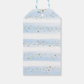 Droy Baby Elephant Blue Gold Floral Moon Stars Cadeaulabel (Achterkant)