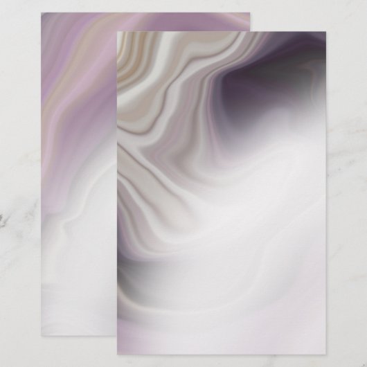 Droy Dusty Plum Agate Blank Stationery (Voorkant / Achterkant)