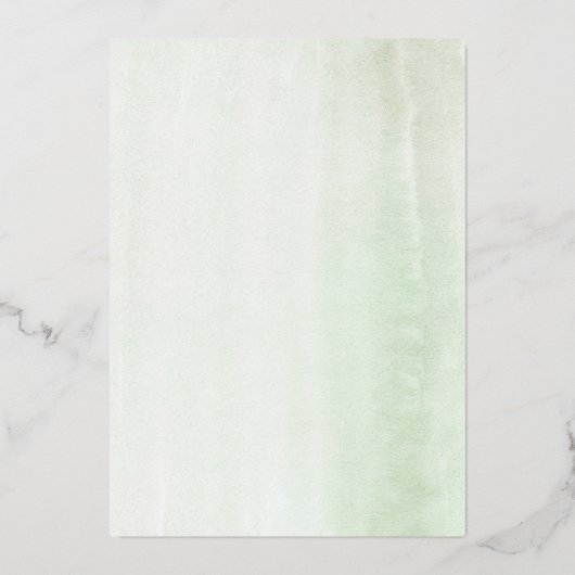 Droy Elegant Greenery Soft Minimal Wedding Folie Uitnodiging (Achterkant)