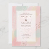 Droy Pastel Modern Art Wedding Kaart (Voorkant)