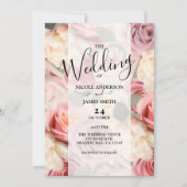 Droy Pink Floral Elegant Shabby Chic Wedding Kaart (Voorkant)