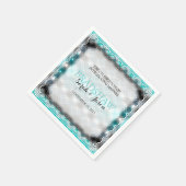 Droy Sparkle Aqua Blue Wedding Paper Napkins Servetten (Hoek)