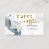 Droy Stars Elephant Baby shower Diaper Raffle Informatiekaartje (Voorkant)