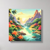 Droy Tropical Sunset Canvas Afdruk (Voorkant)