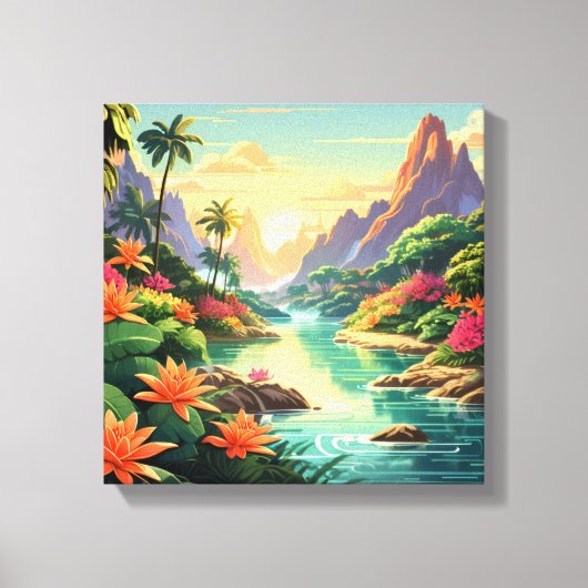 Droy Tropical Sunset Canvas Afdruk (Voorkant)
