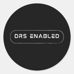 DRS ingeschakeld, Formule 1-fans, f1-racesport Ronde Sticker