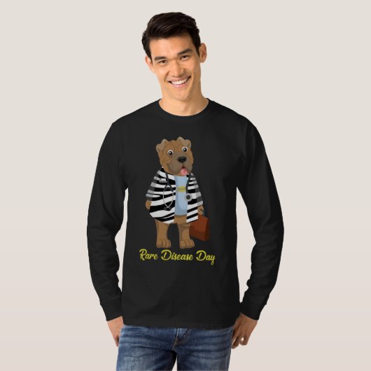 DrSharpie Zebra Coat Rare Disease Long SLV Black T-shirt (Voorkant volledig)