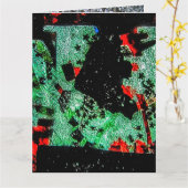 Drt bloem Gevouwen Wenskaart plastiek abstract Kaart (Gele Bloem)