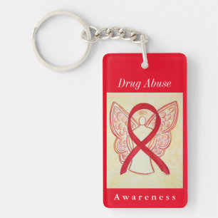Drug Abuse Awareness Angel Red Ribbon Sleutelhange Sleutelhanger
