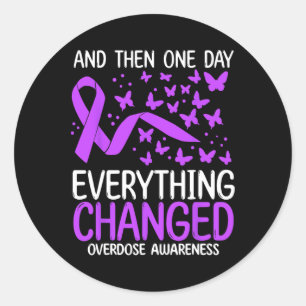 Drug Abuse Ribbon Fighter Overdose Bewustzijnsbewe Ronde Sticker