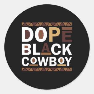 Drug Black Cowboy Retro Juneteenth Black Geschiede Ronde Sticker
