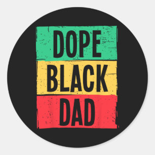 Drug Black Dad Vaderdag Juneteenth Geschiedenis Mo Ronde Sticker