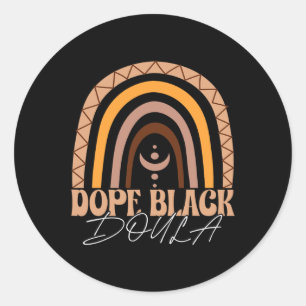 Drug Black Doula Afro-Amerikaanse vroedvrouw Geboo Ronde Sticker