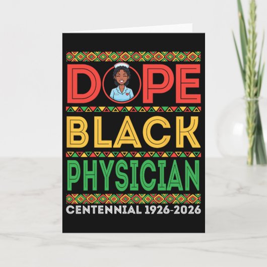 Drug Black Physician Centennial 1926 2026 Black Hi Kaart (Voorkant)