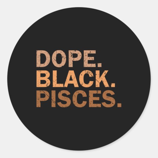 Drug Black Pisces Melanin African Zodiac Pisces  Ronde Sticker (Voorkant)