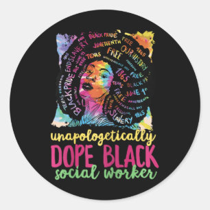 Drug Black Social Worker Black Geschiedenis Maand Ronde Sticker