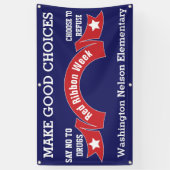 Drug Free Chocolade Red Ribbon Banner (Verticaal)