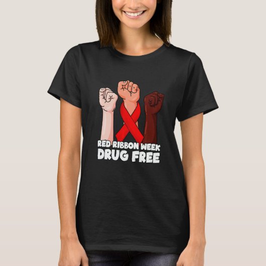 Drug Free October Red Ribbon Week 2022  1 T-shirt (Voorkant)