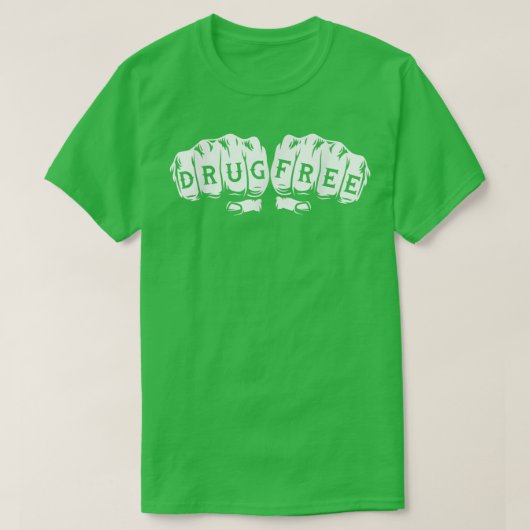 Drug FreeSober Sobriety Jubileum AA NA T-shirt (Design voorkant)