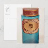 Drug Jar, met label voor Anis Vert, c.1860 Briefkaart (Voorkant / Achterkant)