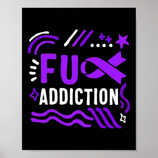 Drug Overdose Awareness Addiction Ribbon Drug Addi Poster (Voorkant)