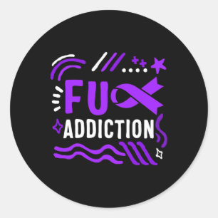Drug Overdose Awareness Addiction Ribbon Drug Addi Ronde Sticker