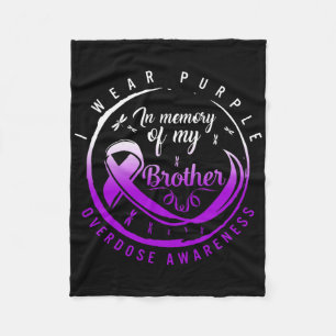 Drug Overdose Awareness In Memory of My Brother Pu Fleece Deken