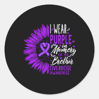Drug Overdose Awareness In Memory of My Brother Pu Ronde Sticker