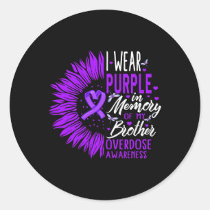 Drug Overdose Awareness In Memory of My Brother Pu Ronde Sticker