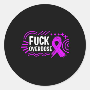Drug Overdose Awareness Overdose Ribbon T-shirt Ronde Sticker