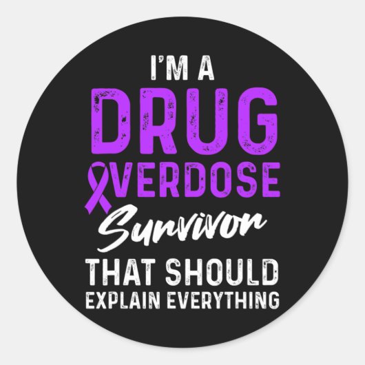 Drug Overdose Awareness Warrior Survivor 2 Ronde Sticker (Voorkant)
