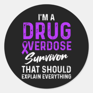 Drug Overdose Awareness Warrior Survivor 2 Ronde Sticker