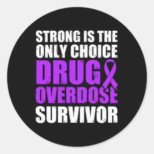 Drug Overdose Awareness Warrior Survivor 5 Ronde Sticker