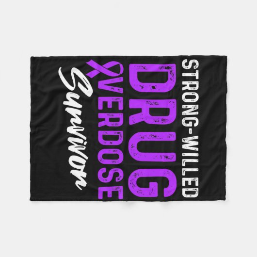 Drug Overdose Awareness Warrior Survivor &# Fleece Deken (Voorkant (Horizontaal))