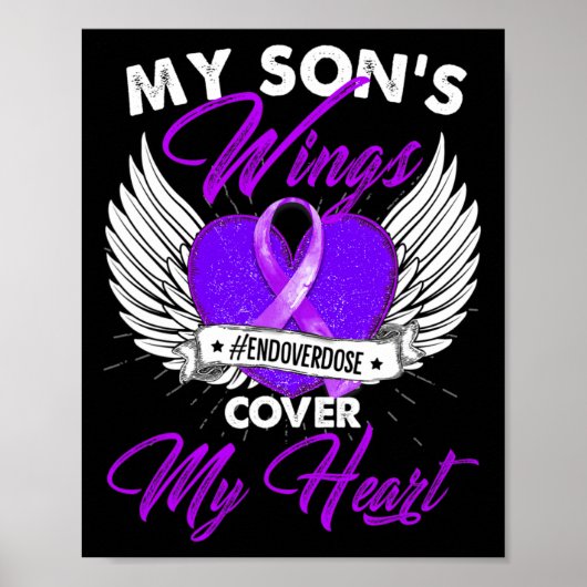 Drug Overdosering Bewustmaking Paarse Ribbon gifte Poster (Voorkant)