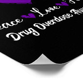 Drug Overdosering Vredesliefde Hoop Paarse rib Poster (Hoek)