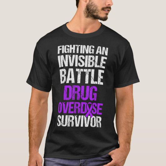 Drug Overdosis Bewustzijn Warrior Overlevende 43 T-shirt (Voorkant)