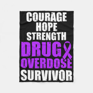 Drug Overdosis Bewustzijn Warrior Overlevende 47 Fleece Deken
