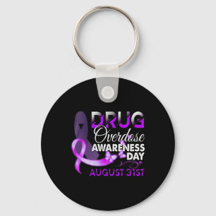 Drug Overdosis Bewustzijnsdag 31 augustus Paars  Sleutelhanger