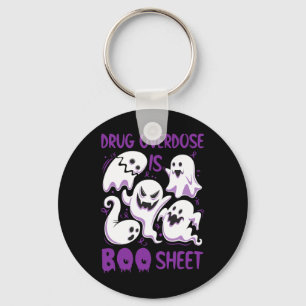 Drug Overdosis is Boo Sheet Paarse Boos Fun Hallow Sleutelhanger