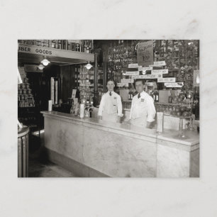 Drug Store Soda Fountain, 1921 Briefkaart