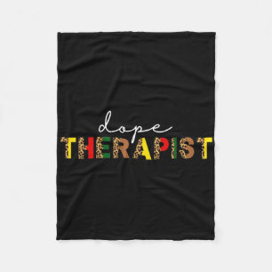 Drug Therapeut Counselor Leopard Print Zwart Socia Fleece Deken
