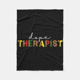 Drug Therapeut Counselor Leopard Print Zwart Socia Fleece Deken