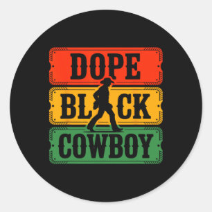 Drug Zwart Cowboy Western Stijl Rodeo Melanine Afr Ronde Sticker