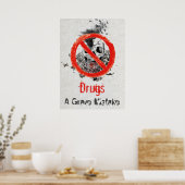 Drugs A Grate Mistaing White Red Black Drug Abuse Poster (Keuken)