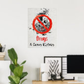 Drugs A Grate Mistaing White Red Black Drug Abuse Poster (Thuiskantoor)