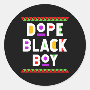 Drugs Black Boy Afro-Amerikaans Zwart Geschiedenis Ronde Sticker