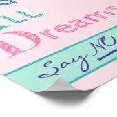 Drugs Eind alle dromen Roze Zeg nee tegen drugs Poster (Hoek)