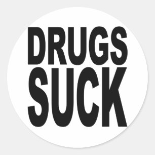 Drugs zuigen ronde sticker